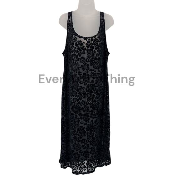 Avenue Body Nightgown 18/20 Maxi Dress Swim Cover Up Velvet Velor Burnout Floral - Picture 1 of 5